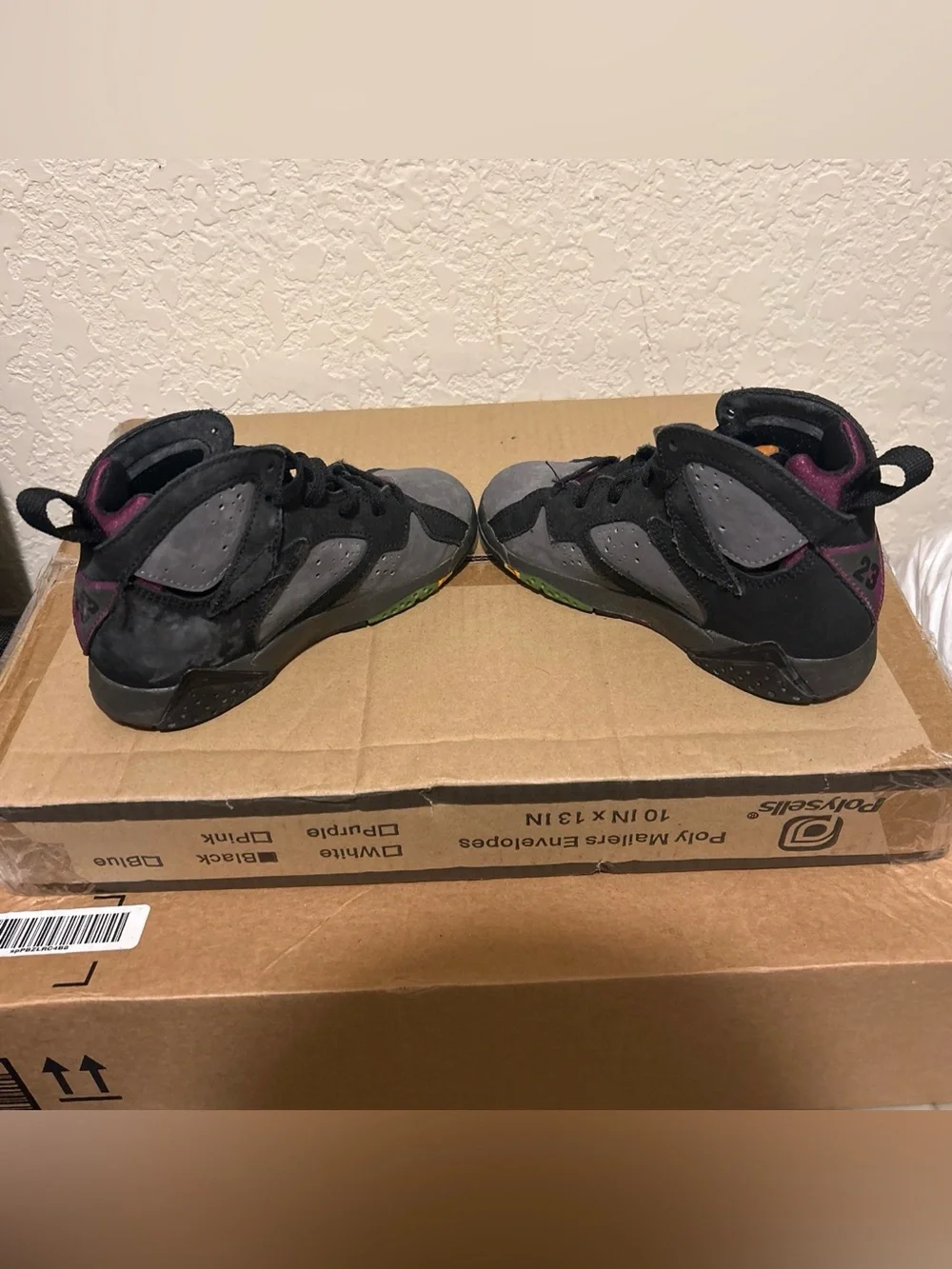 Air Jordan Retro 7 Bordeaux Sneakers in Black, Gray and Maroon 11C
